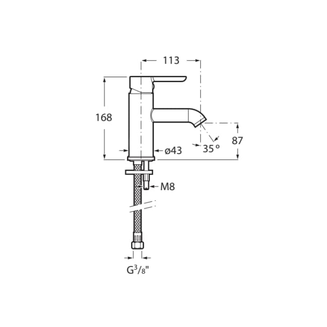 Roca Carelia Cold Start Basin Mixer Chrome