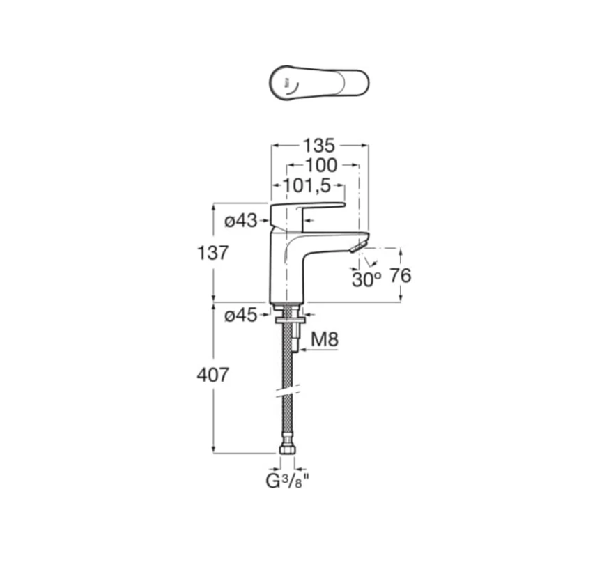 Roca Victoria Cold Start Basin Mixer