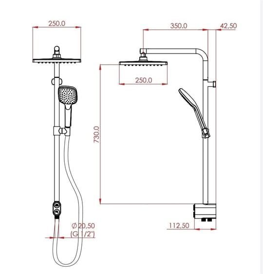 Roca Salina Thermostatic Rainshower Column Matt Black