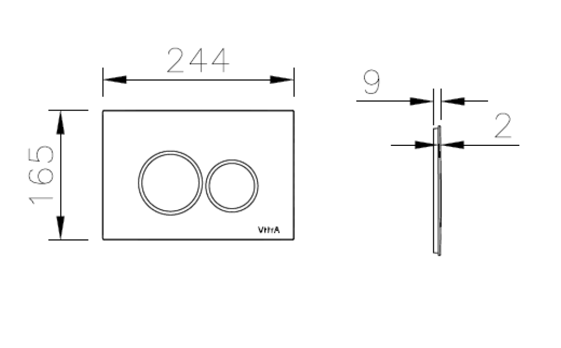 VitrA Origin V-Fix Control Panel Matt Black