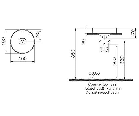 VitrA Metropole Bowl Round Matt Black