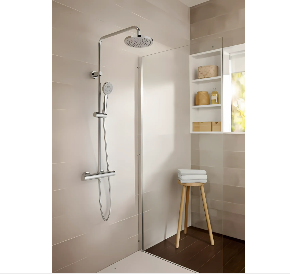 Roca Victoria Rainshower Column and Bath Mixer Chrome