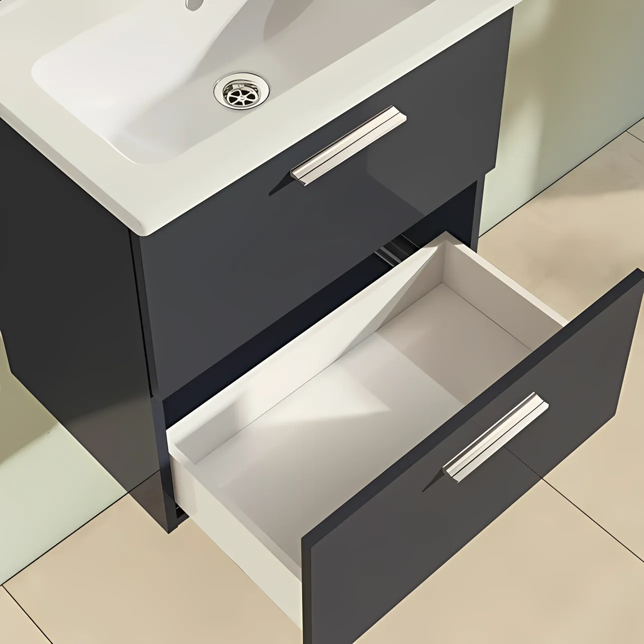 VitrA Mia 60 cm Anthracite with drawers