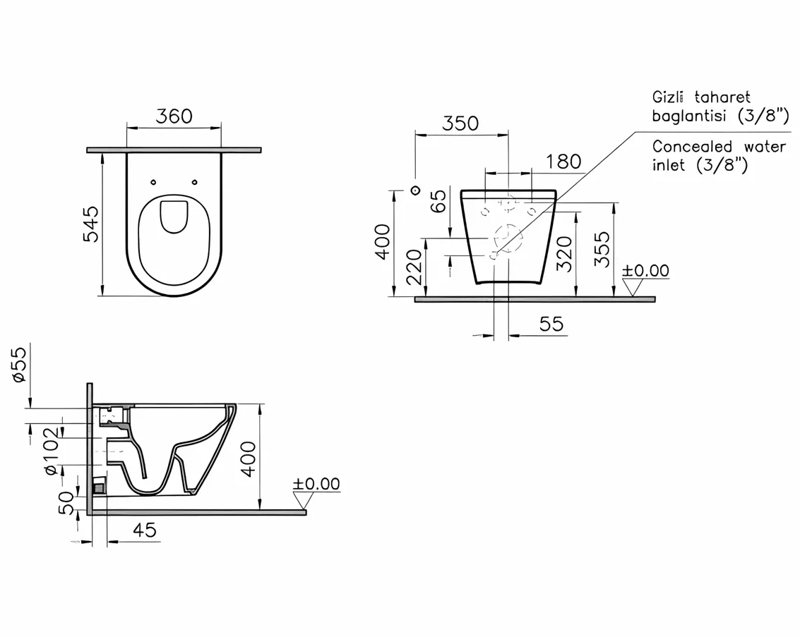 VitrA Integra Round Bidet WC-Set