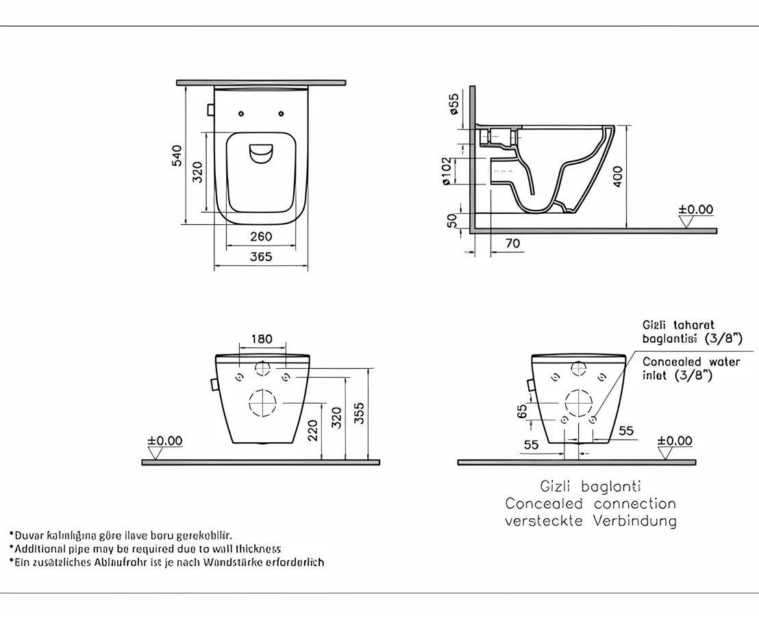 VitrA Integra Square Bidet WC-Set