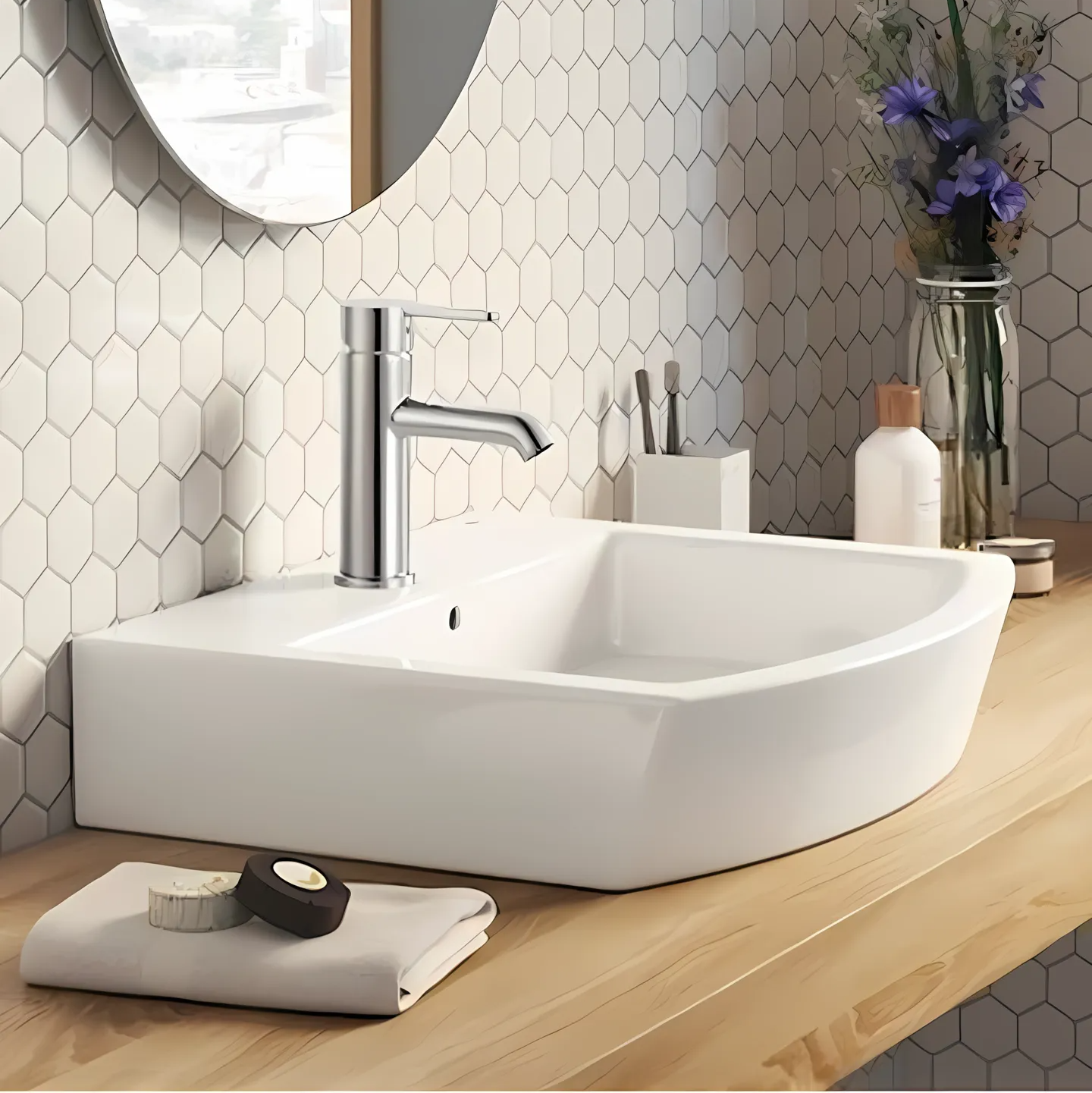 Roca Carelia Cold Start Basin Mixer Chrome