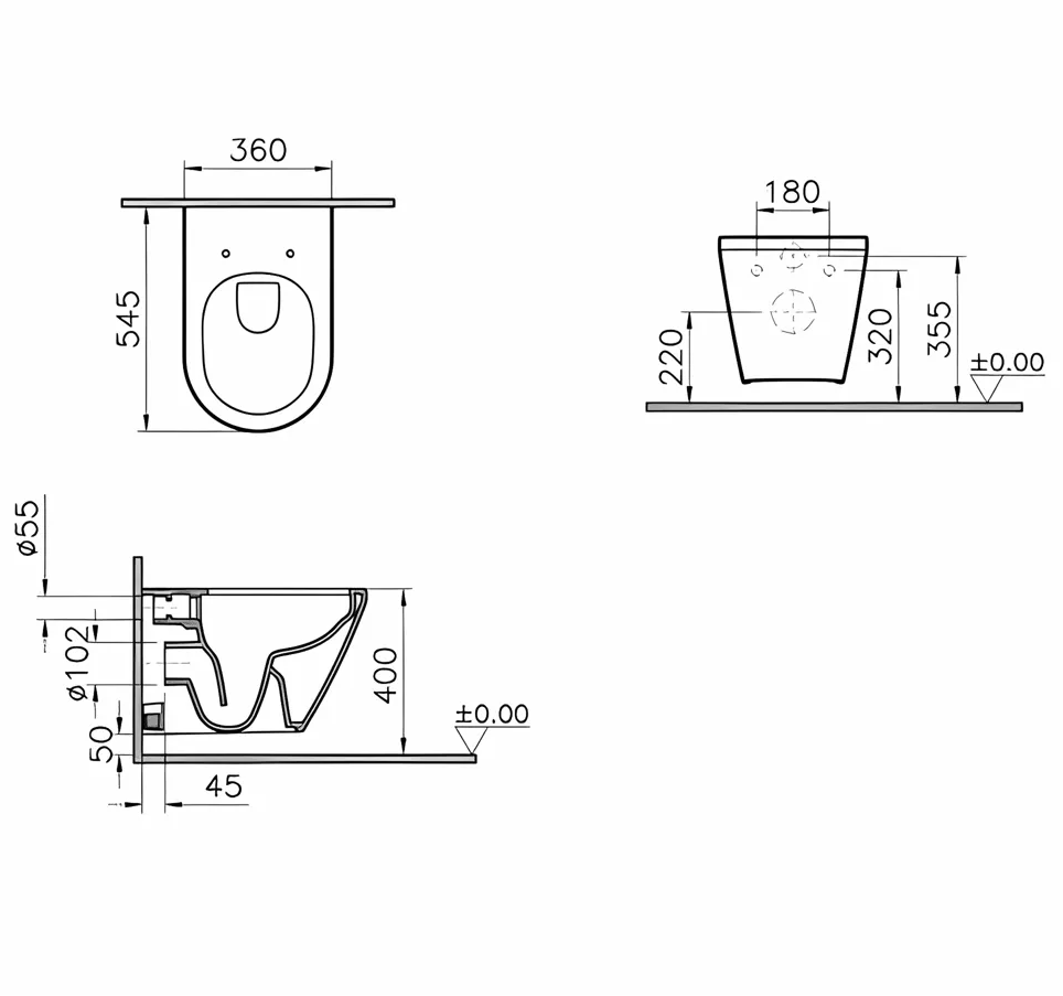 VitrA Integra Round Black WC-Set