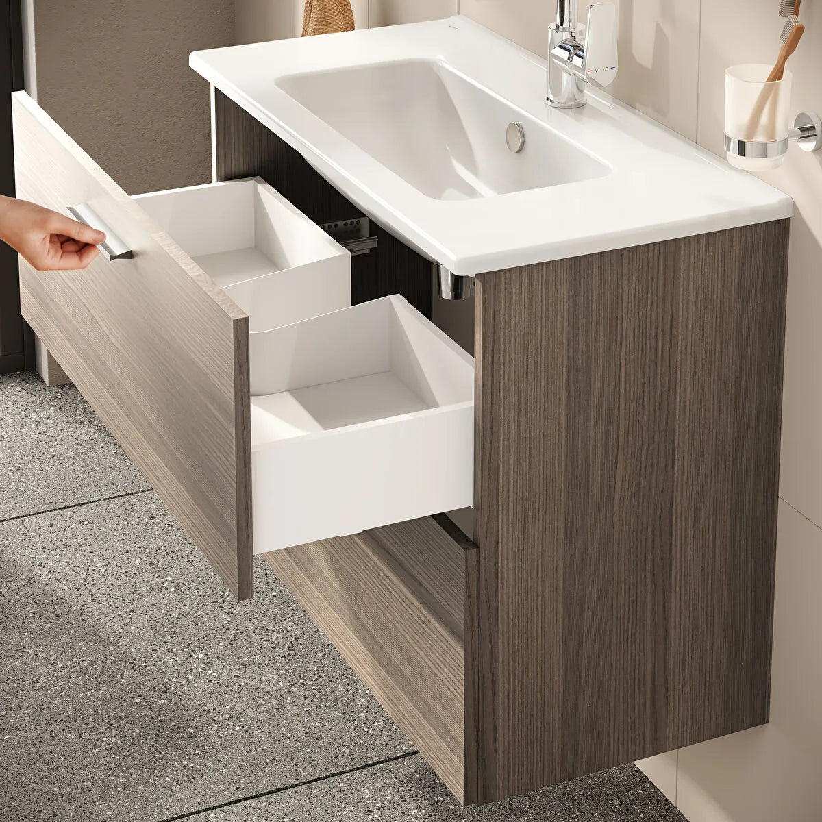 VitrA Mia 80 cm Cordoba (wood-look) with drawers